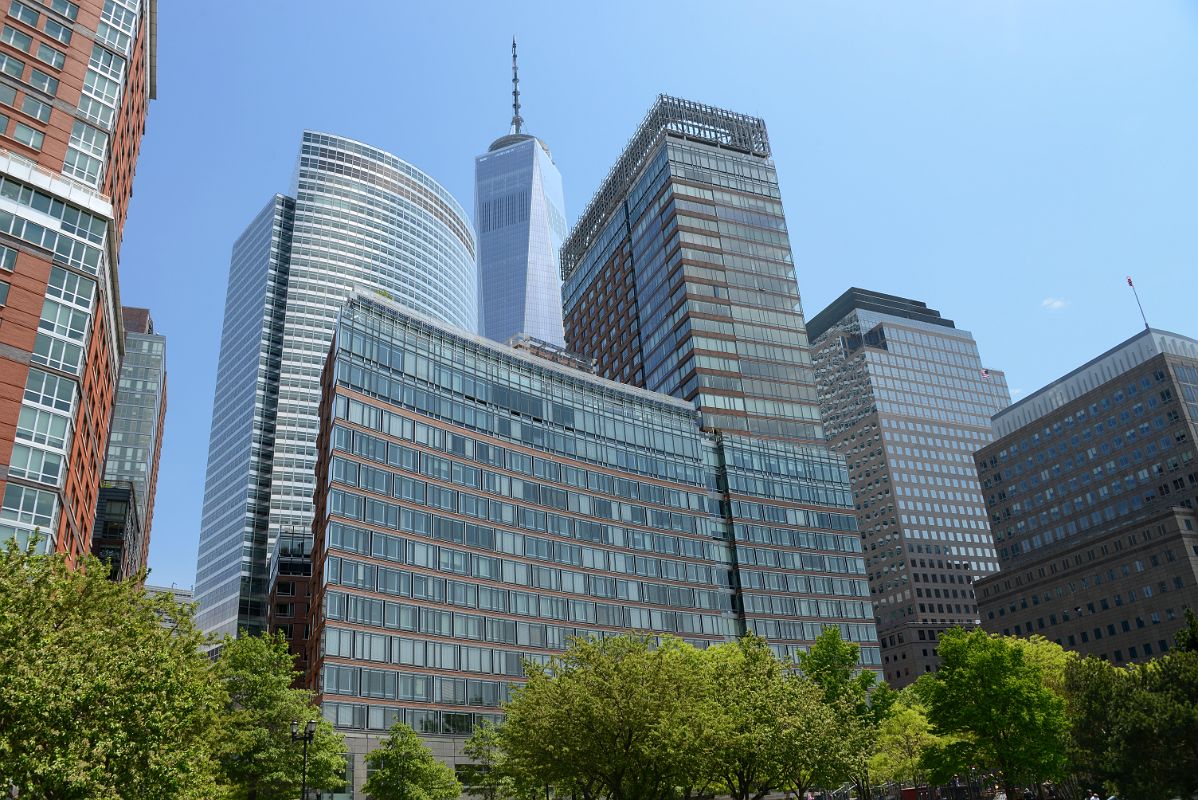 24-06 Goldman Sachs Headquarters, Riverhouse, World Trade Center, Brookfield Place From Nelson A Rockefeller Park In New York Financial District